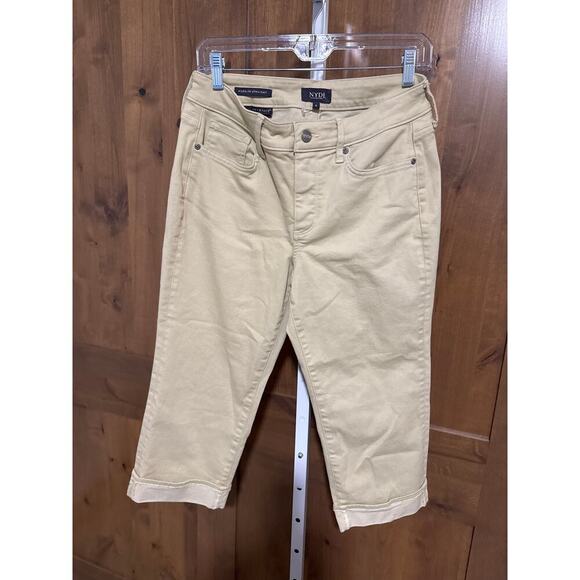 NYDJ Marilyn Straight leg jean, cropped, tummy control, slimming, NWOT, 6, Tan - Picture 1 of 4